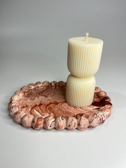 Plateau Bulle - Marbré rouge oxydé