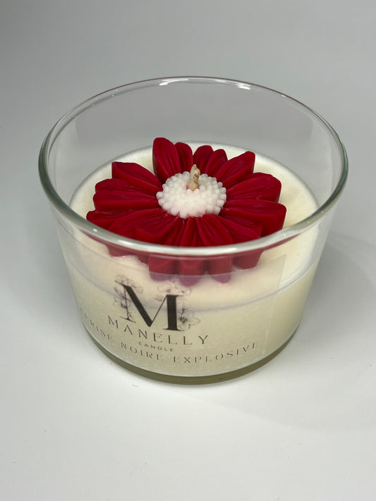 Bougie Marguerite - Cerise noire explosive